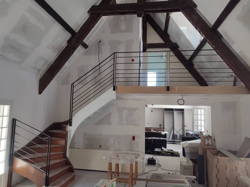 Garde-corps sur mesure sur escalier existant à Miribel proche de La Boisse