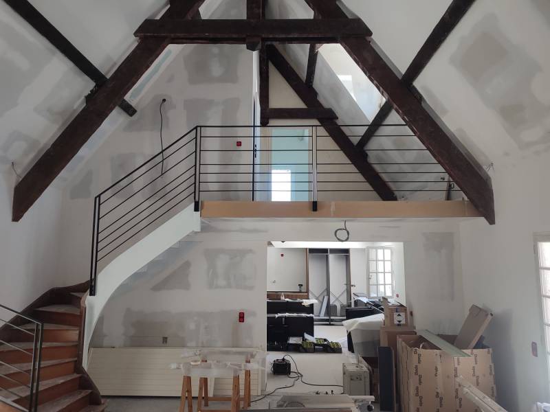 Garde-corps sur mesure sur escalier existant à Miribel proche de La Boisse