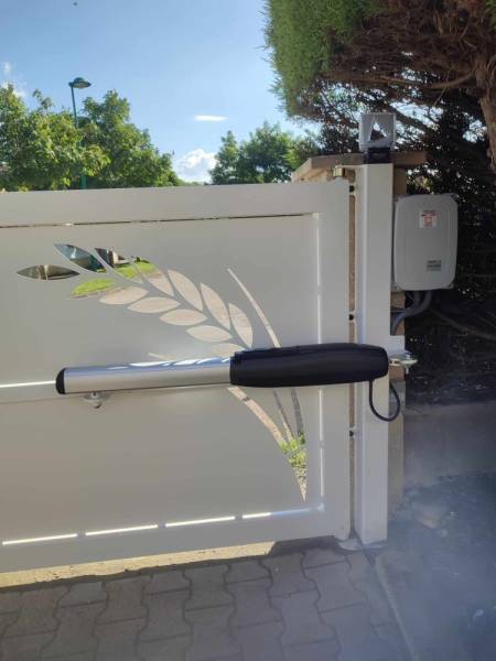 Remplacement intégral de portail et portillon découpe laser épi de blé à Villieu-Loyes-Mollon proche Meximieux